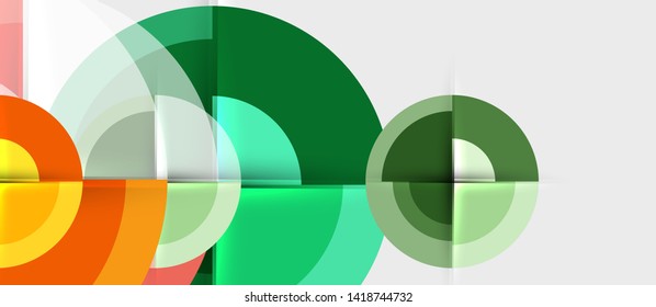 Circular geometrical design template, vector business presentation wallpaper