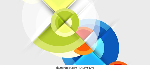 Circular geometrical design template, vector business presentation wallpaper