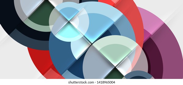 Circular geometrical design template, vector business presentation wallpaper