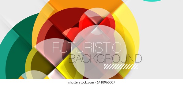 Circular geometrical design template, vector business presentation wallpaper