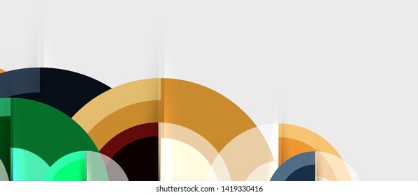 Circular geometrical design template, vector business presentation wallpaper