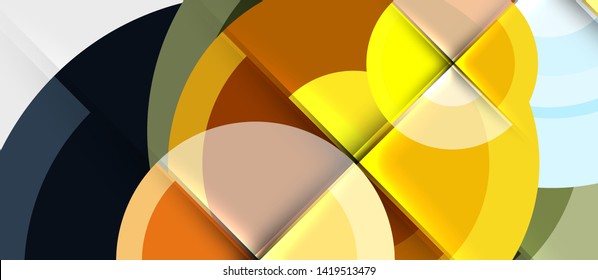 Circular geometrical design template, vector business presentation wallpaper