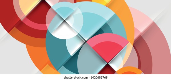 Plantilla de diseño geométrico circular, fondo de pantalla de presentación de negocio vectorial