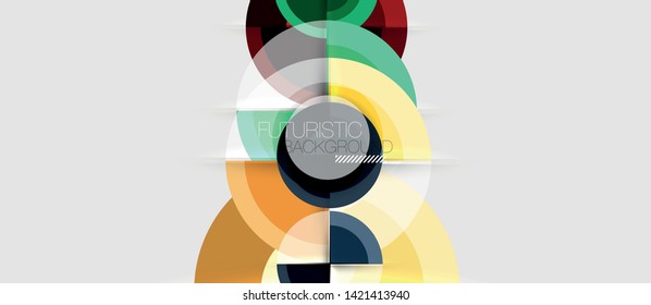 Circular geometrical design template, vector business presentation wallpaper