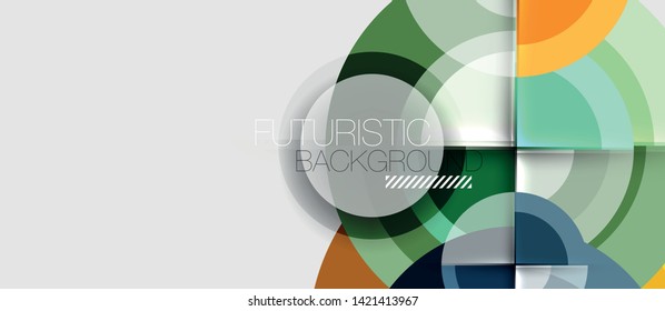 Plantilla de diseño geométrico circular, fondo de pantalla de presentación de negocio vectorial