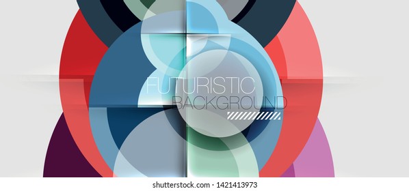 Circular geometrical design template, vector business presentation wallpaper