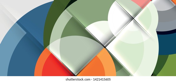 Plantilla de diseño geométrico circular, fondo de pantalla de presentación de negocio vectorial