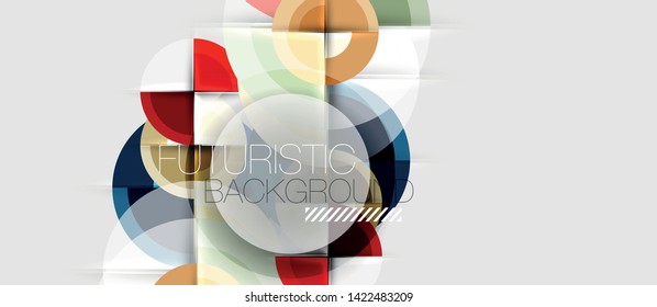 Circular geometrical design template, vector business presentation wallpaper