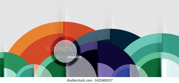 Circular geometrical design template, vector business presentation wallpaper