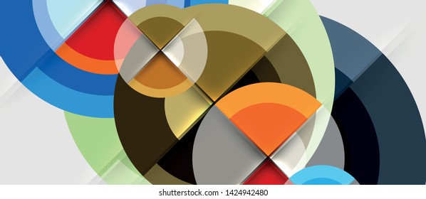 Circular geometrical design template, vector business presentation wallpaper