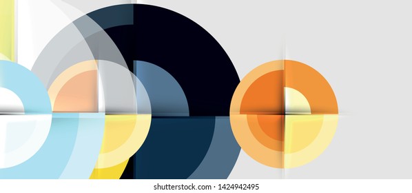 Circular geometrical design template, vector business presentation wallpaper