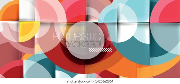 Circular geometrical design template, vector business presentation wallpaper