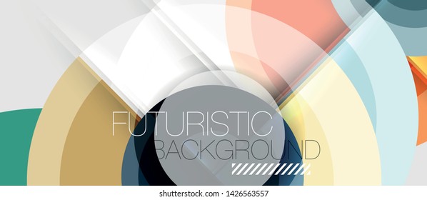 Circular geometrical design template, vector business presentation wallpaper