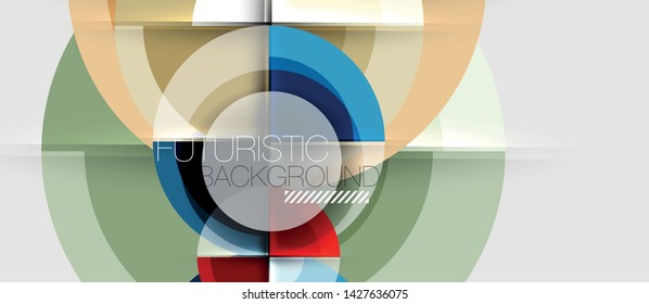 Circular geometrical design template, vector business presentation wallpaper