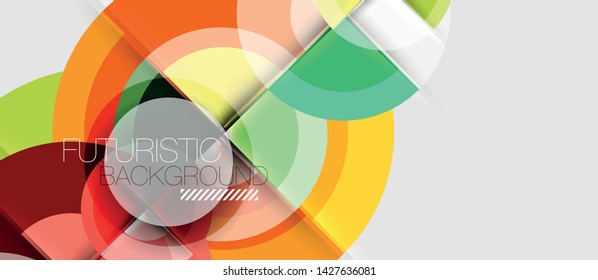 Plantilla de diseño geométrico circular, fondo de pantalla de presentación de negocio vectorial
