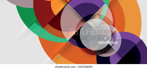 Circular geometrical design template, vector business presentation wallpaper