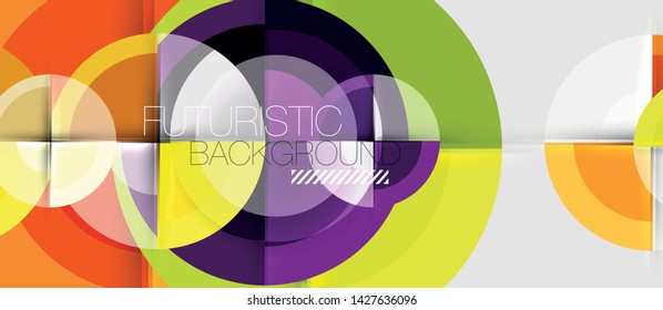Circular geometrical design template, vector business presentation wallpaper
