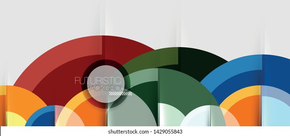 Circular geometrical design template, vector business presentation wallpaper