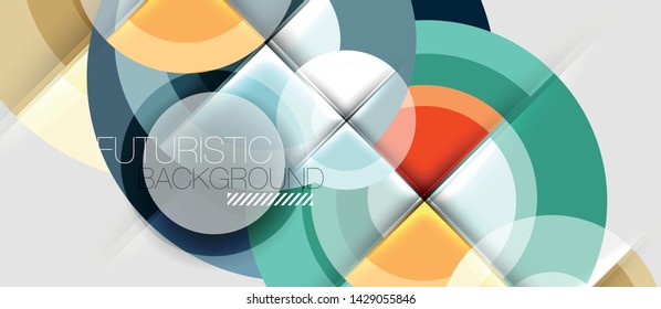 Modelo de design geométrico circular, vetor business apresentação papel de parede