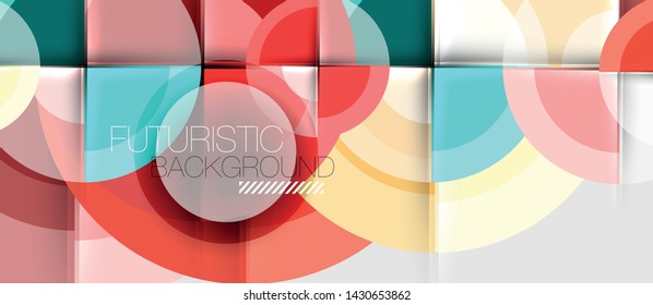 Circular geometrical design template, vector business presentation wallpaper