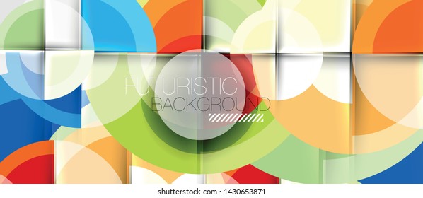 Circular geometrical design template, vector business presentation wallpaper