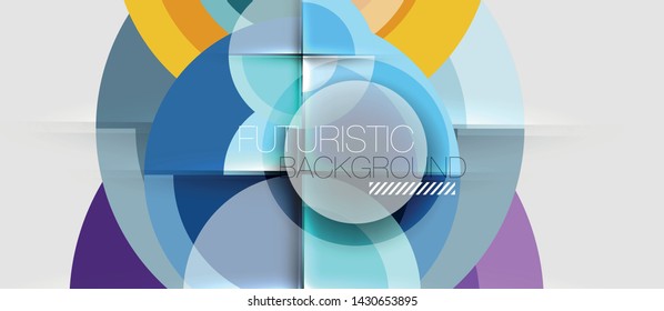 Circular geometrical design template, vector business presentation wallpaper