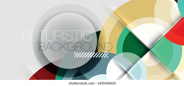 Plantilla de diseño geométrico circular, fondo de pantalla de presentación de negocio vectorial