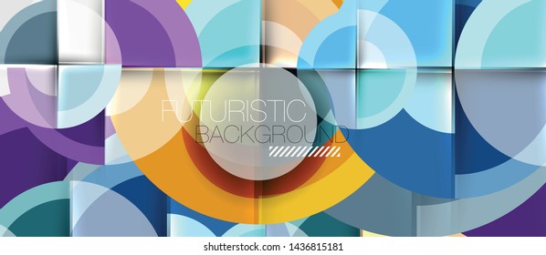 Circular geometrical design template, vector business presentation wallpaper