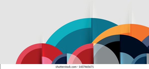 Circular geometrical design template, vector business presentation wallpaper
