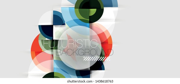 Plantilla de diseño geométrico circular, fondo de pantalla de presentación de negocio vectorial