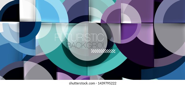 Circular geometrical design template, vector business presentation wallpaper