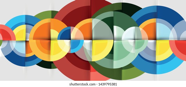 Circular geometrical design template, vector business presentation wallpaper