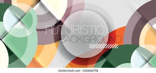 Plantilla de diseño geométrico circular, fondo de pantalla de presentación de negocio vectorial