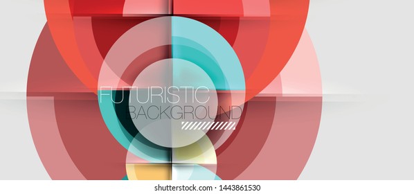 Circular geometrical design template, vector business presentation wallpaper