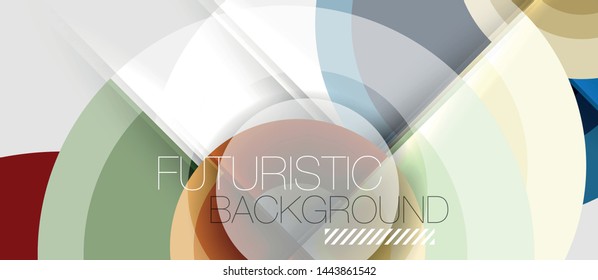 Circular geometrical design template, vector business presentation wallpaper
