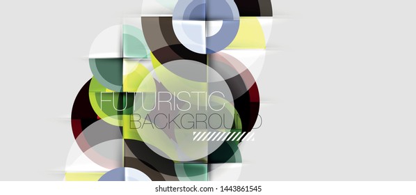 Circular geometrical design template, vector business presentation wallpaper