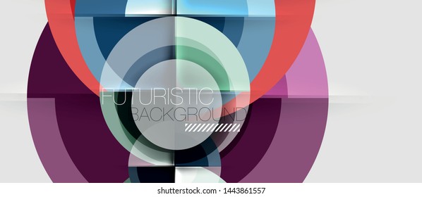 Plantilla de diseño geométrico circular, fondo de pantalla de presentación de negocio vectorial