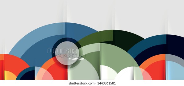 Circular geometrical design template, vector business presentation wallpaper
