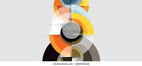 Circular geometrical design template, vector business presentation wallpaper