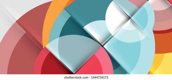 Plantilla de diseño geométrico circular, fondo de pantalla de presentación de negocio vectorial