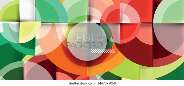 Circular geometrical design template, vector business presentation wallpaper