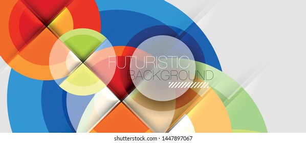 Plantilla de diseño geométrico circular, fondo de pantalla de presentación de negocio vectorial