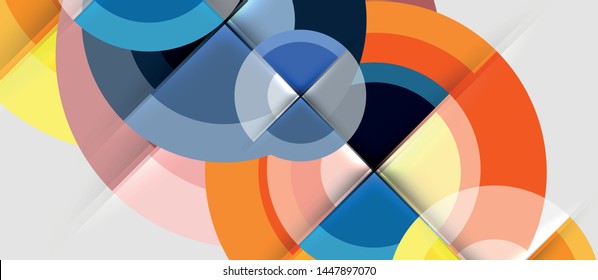 Circular geometrical design template, vector business presentation wallpaper