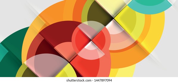 Circular geometrical design template, vector business presentation wallpaper