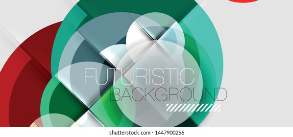 Circular geometrical design template, vector business presentation wallpaper