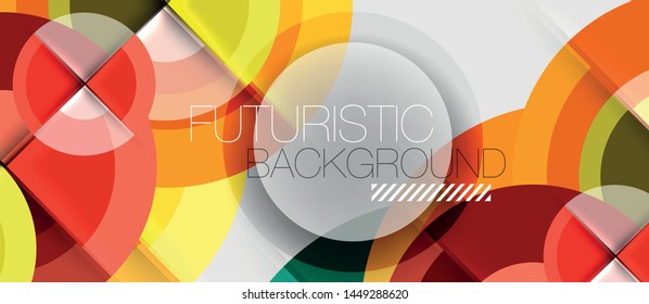 Circular geometrical design template, vector business presentation wallpaper