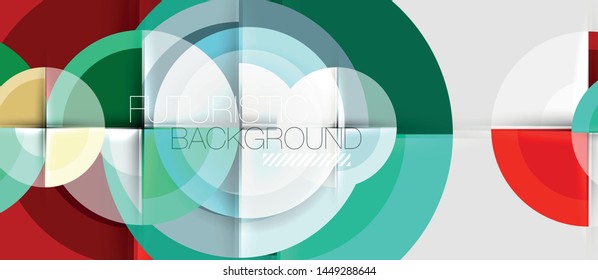 Circular geometrical design template, vector business presentation wallpaper
