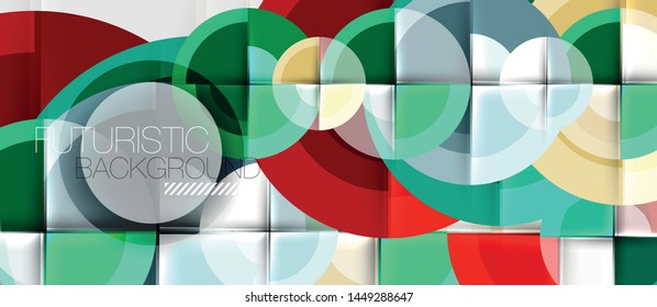 Circular geometrical design template, vector business presentation wallpaper