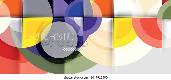Circular geometrical design template, vector business presentation wallpaper
