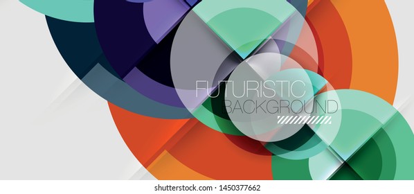Circular geometrical design template, vector business presentation wallpaper